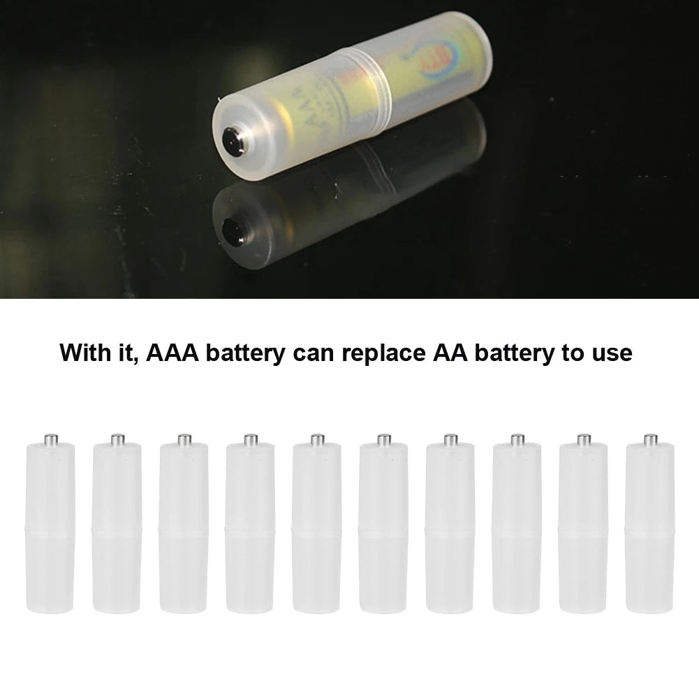 10PCS Battery Converter AAA to AA Size Cell Battery Converter Adapter Batteries Holder Case Switcher
