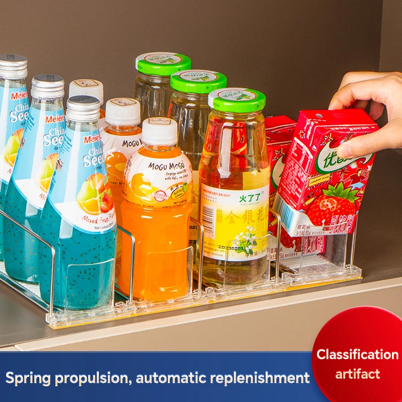 Automatic Push Canned Beverage Push Rack Beverage Pusher For Fridge Automatic Drink Canned Rack Drink Organizer Dispenser