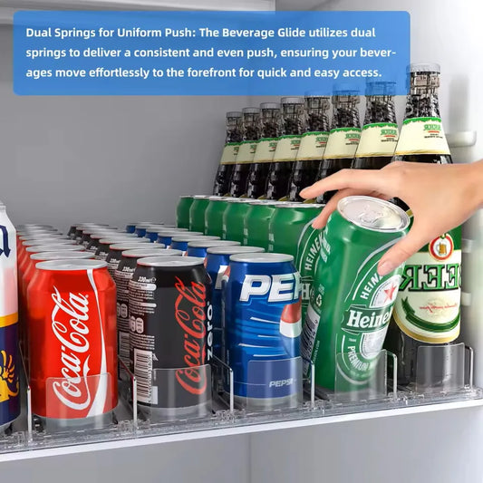 Automatic Push Canned Beverage Push Rack Beverage Pusher For Fridge Automatic Drink Canned Rack Drink Organizer Dispenser
