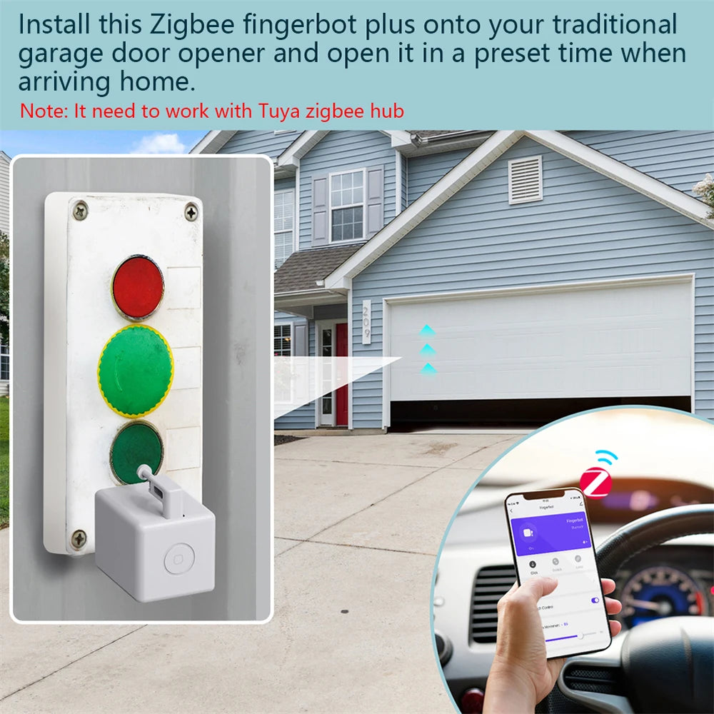 Tuya Zigbee Smart Fingerbot Plus Switch Button Pusher Touch Arms Fingerbot Smart Life Control Works with Alexa Google Home Alice