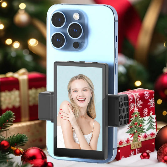 KingMa Mini Monitors Sync Rear Camera Selfie Screen for iPhone Vlog Selfie Monitor Screen with Magnetic Clip & Bluetooth Remote